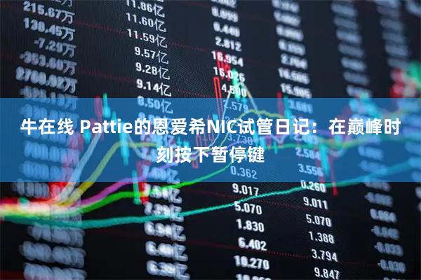 牛在线 Pattie的恩爱希NIC试管日记：在巅峰时刻按下暂停键