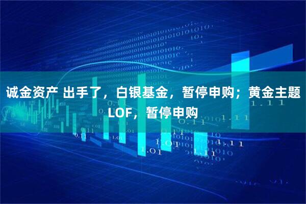 诚金资产 出手了，白银基金，暂停申购；黄金主题LOF，暂停申购