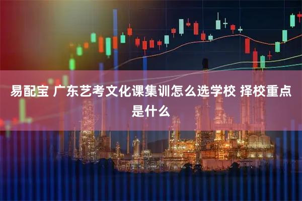易配宝 广东艺考文化课集训怎么选学校 择校重点是什么
